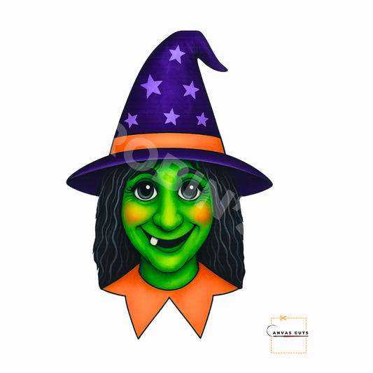 Hazel the Hag – Halloween Witch Craft Canvas for Door Hangers, Wreaths & Spooky Porch Signs
