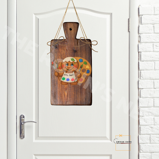 Let’s Paint Gingerbread – All-Season Craft Canvas for Signs, Door Hangers & Sweet Decor