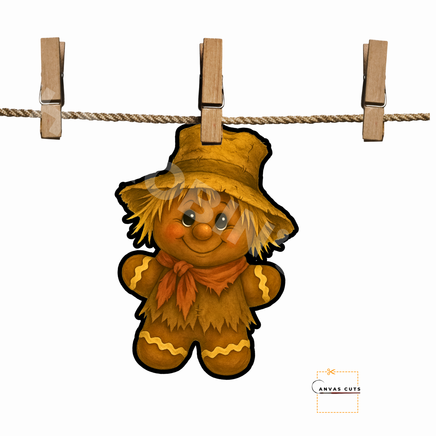 Snaps - The Ginger Scarecrow -  Printed Fine Art Canvas for DIY Crafting, Halloween Décor & Craft Shows (Copy)