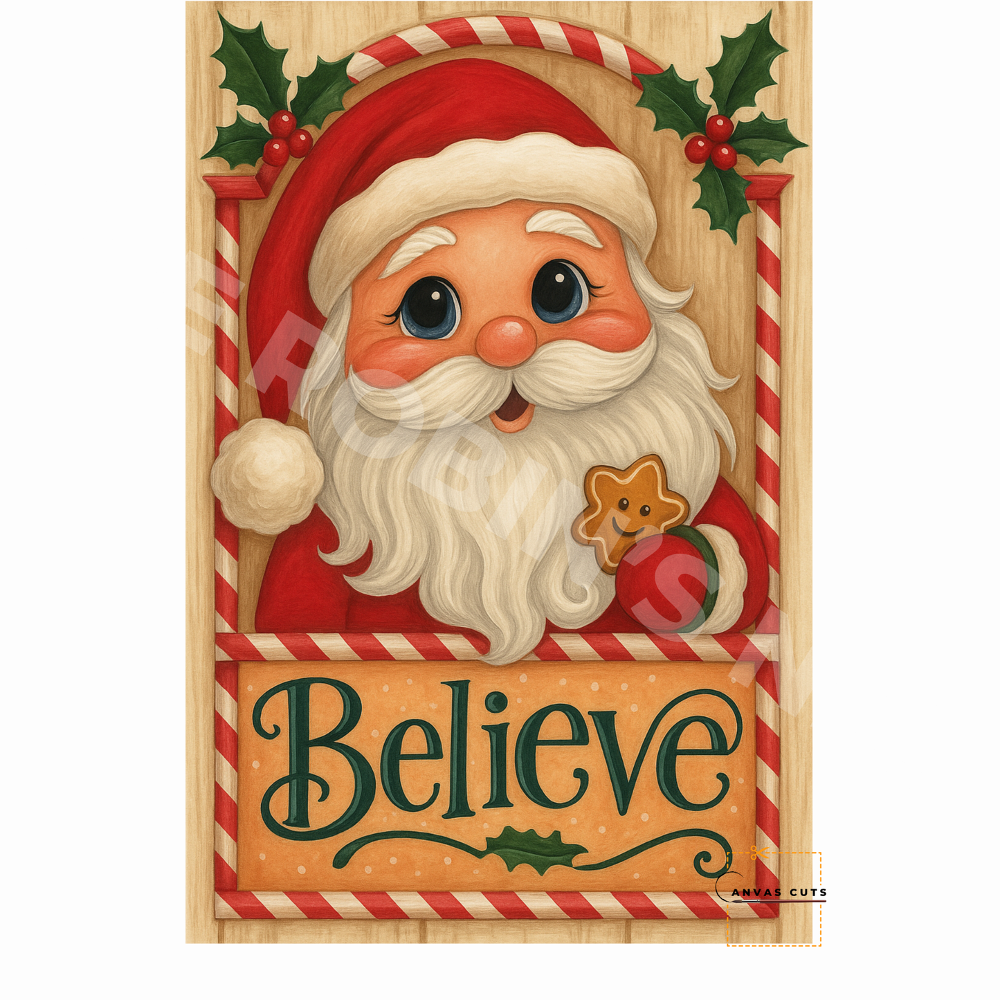 Santa Believe – Personalizeable Canvas Cut for DIY Crafting, Home Décor & Craft Shows (Copy)
