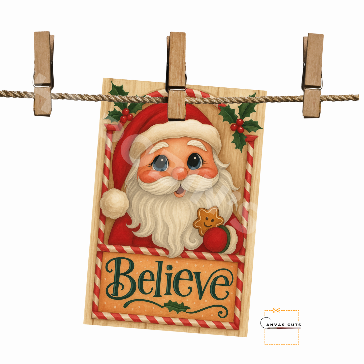 Santa Believe – Personalizeable Canvas Cut for DIY Crafting, Home Décor & Craft Shows (Copy)