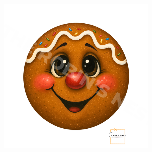 Gingerbread Face  Canvas – Holiday Crafting Canvas for Door Hangers, Wreaths & Signs