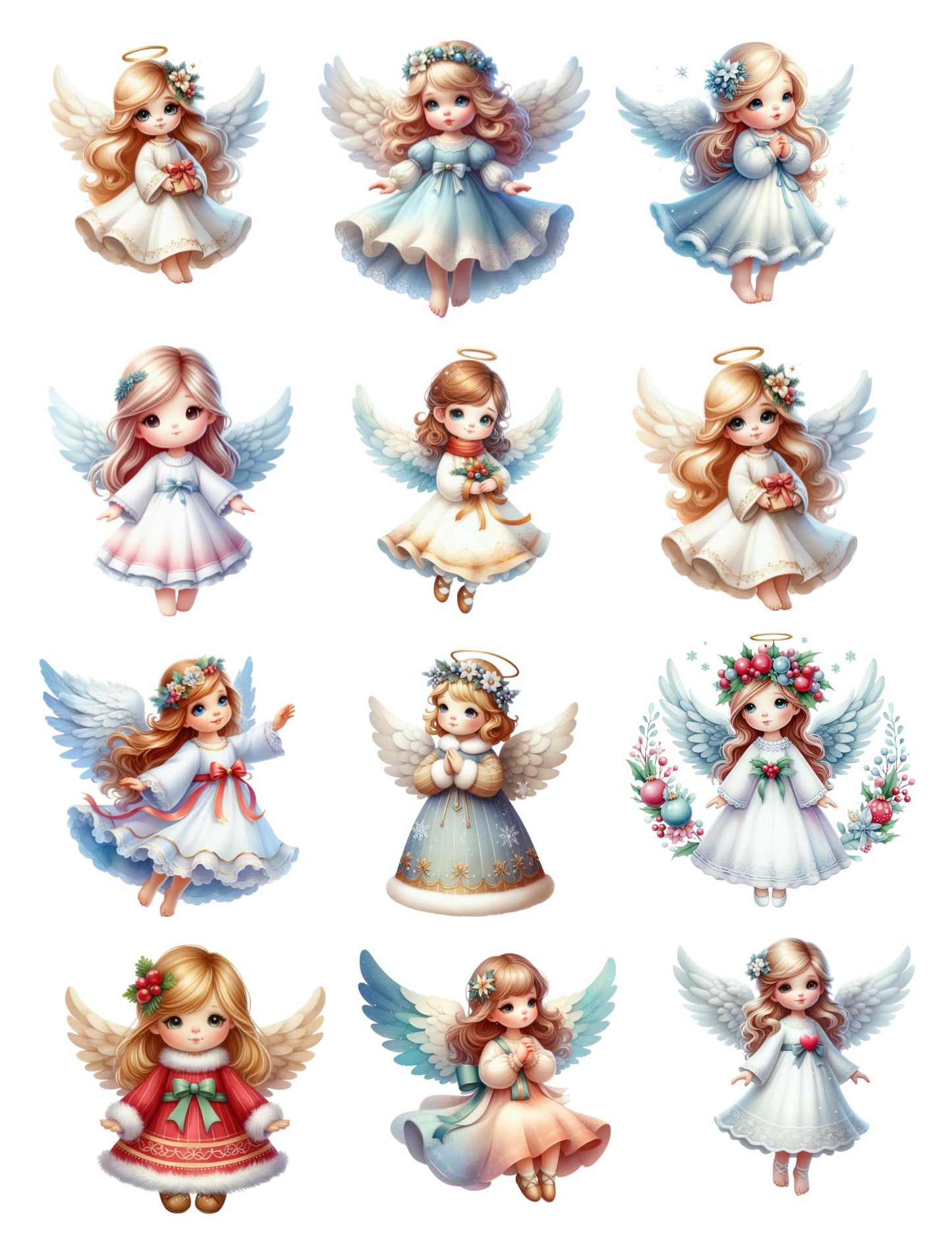 Angel Sheet of 12 Images Design #2 Canvas