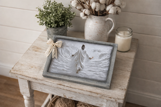 Jesus Walking on Water Bible Art Faith 3D Art Canvas Bundle (Special Price 50% off)