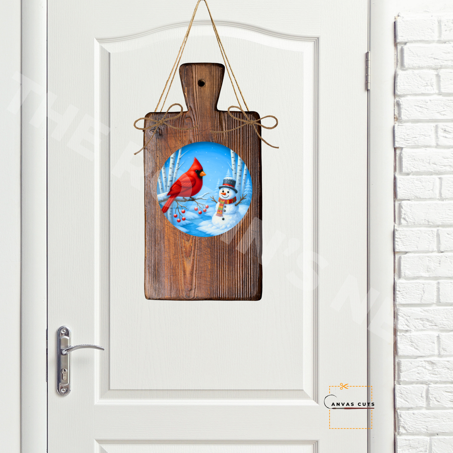 Snowman and Cardinal – Winter Crafting Canvas for Door Hangers, Wreaths & Christmas Signs