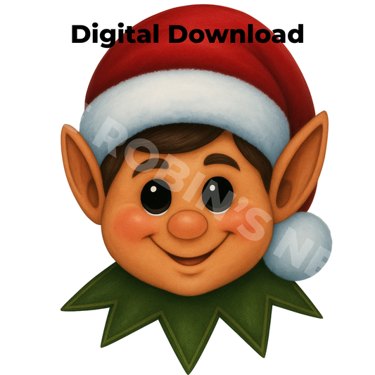 Whimsical Christmas Elf Printable Design | Digital Download PDF & PNG