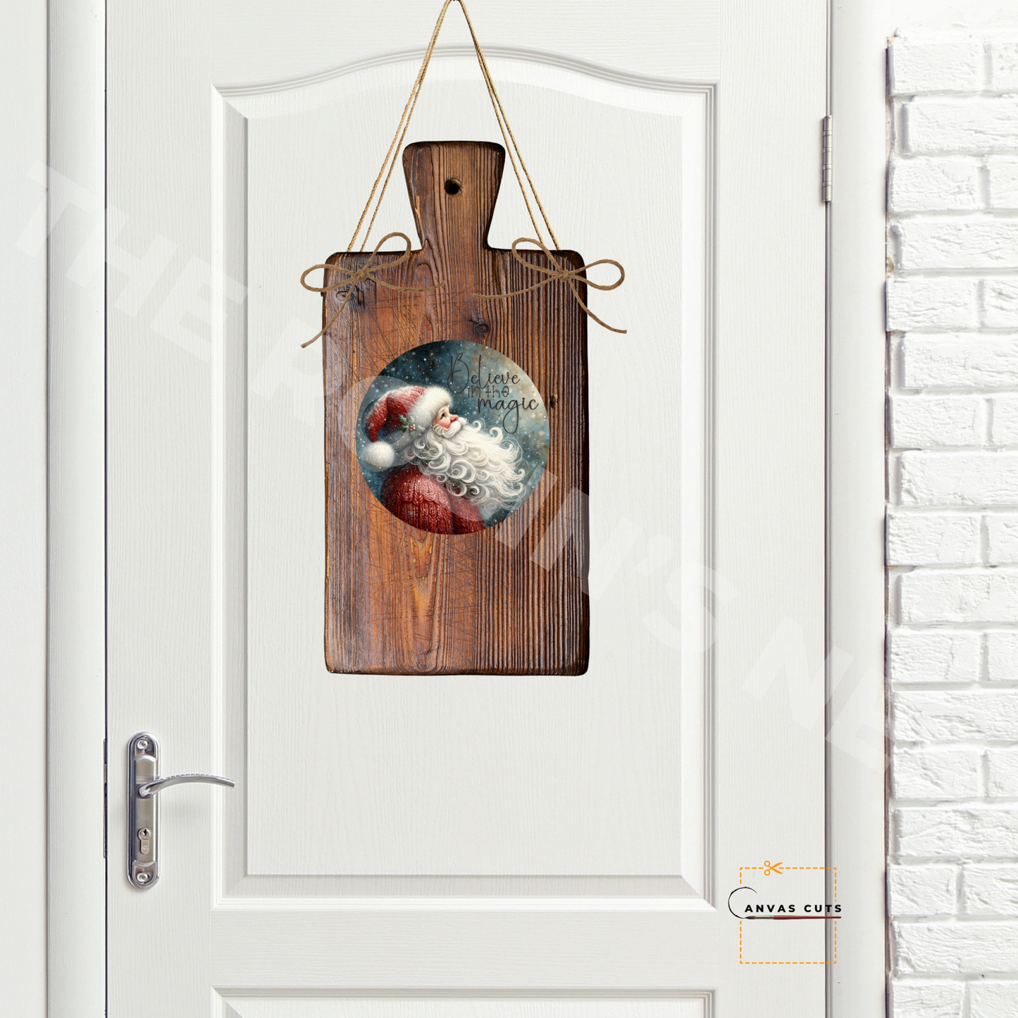 Circle Shape Santa with “Believe in Magic”