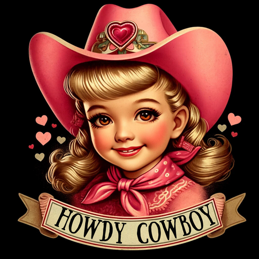 Cowgirl Howdy on Black