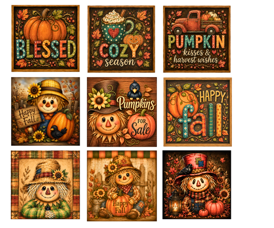Autumn Fall Scarecrow Launch Bundle/ 29 Premium Canvas Prints/Limited Time Introductory Offer