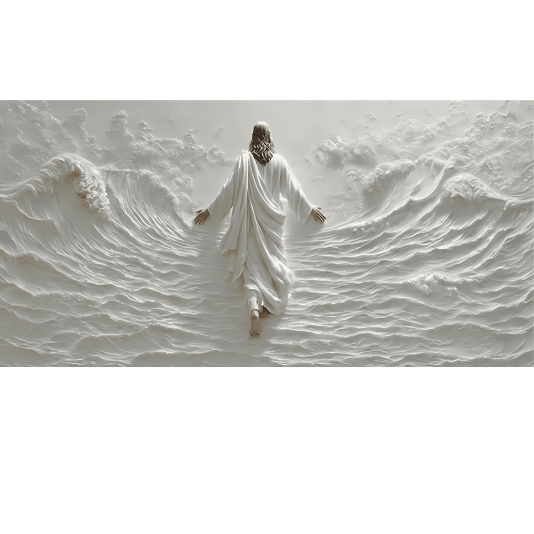 Jesus Walking On Water - 3D Fine Art Canvas Print (No Frame)