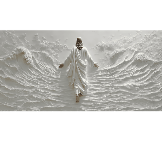 Jesus Walking On Water - 3D Fine Art Canvas Print (No Frame)