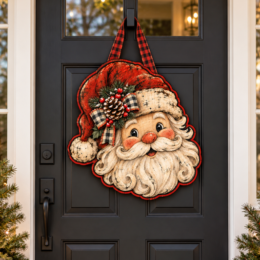 Distressed Santa Claus Door Hanger Christmas Canvas Cut - 16" Winter Canvas for DIY Door Hanger (Copy)
