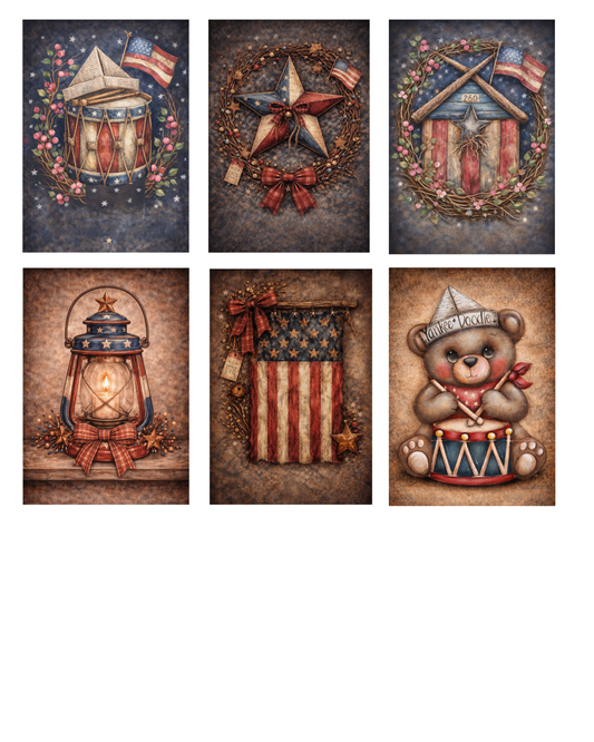 Primitive Americana Canvas Prints Bundle 50% off Special