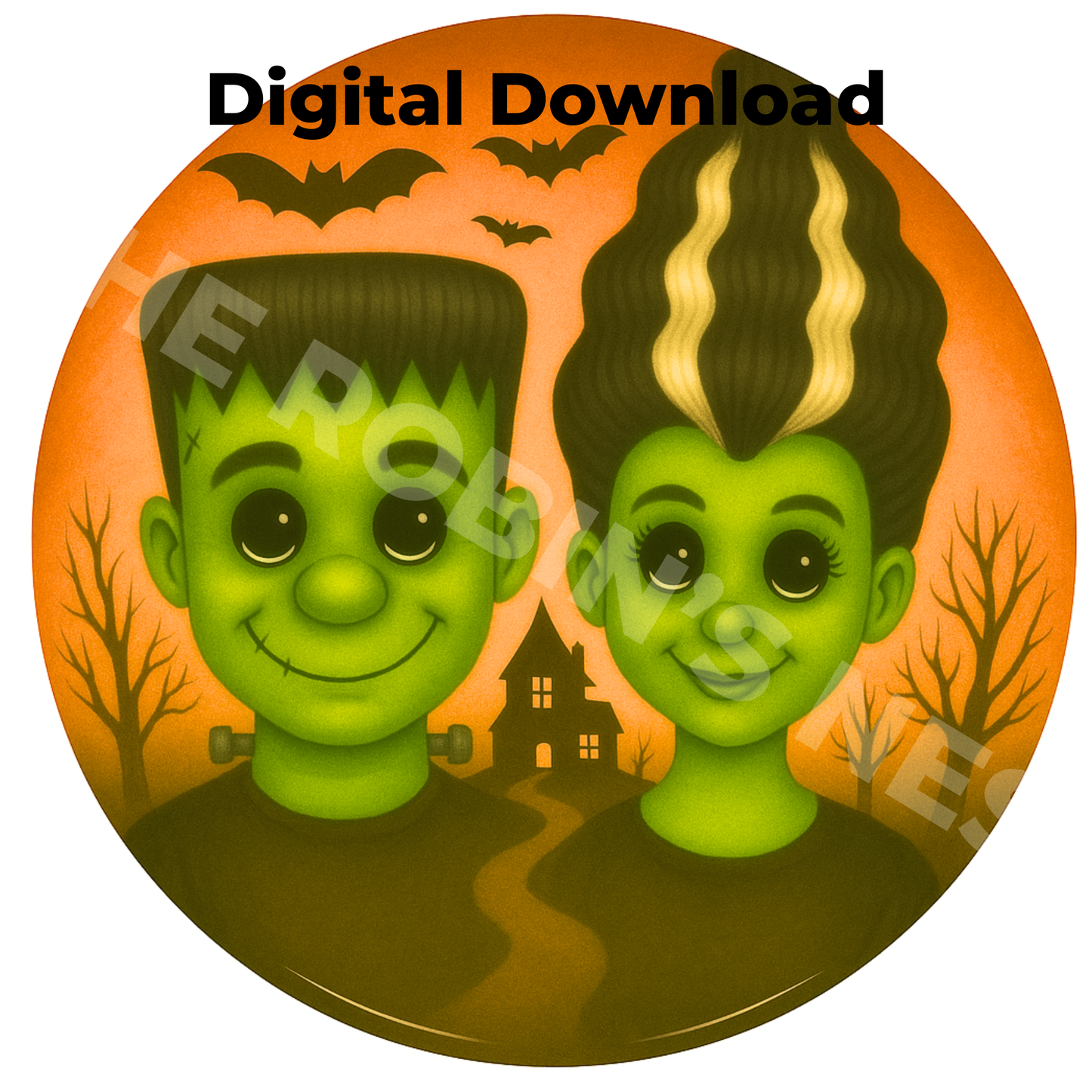Til Death Do We Part Mr & Mrs Frankenstein Digital Bundle | PDF & PNG