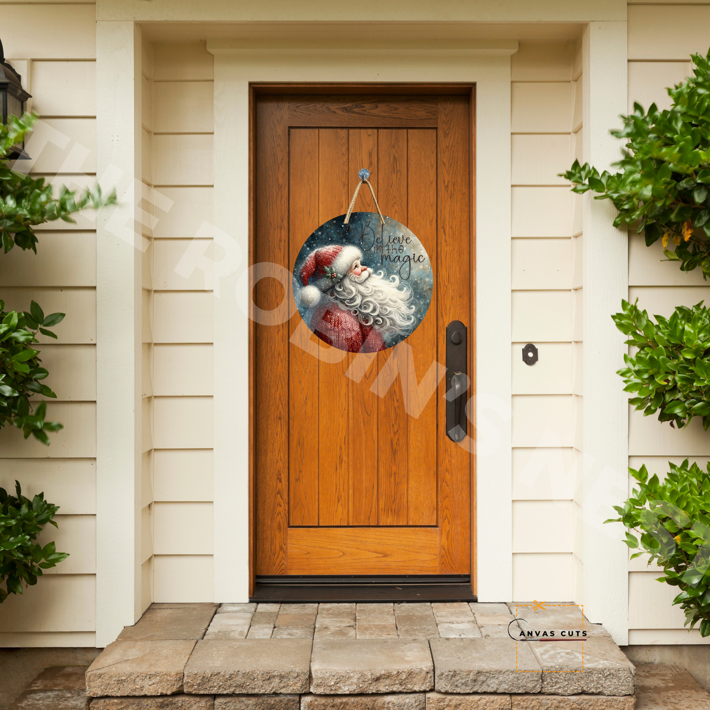 Circle Shape Santa with “Believe in Magic”