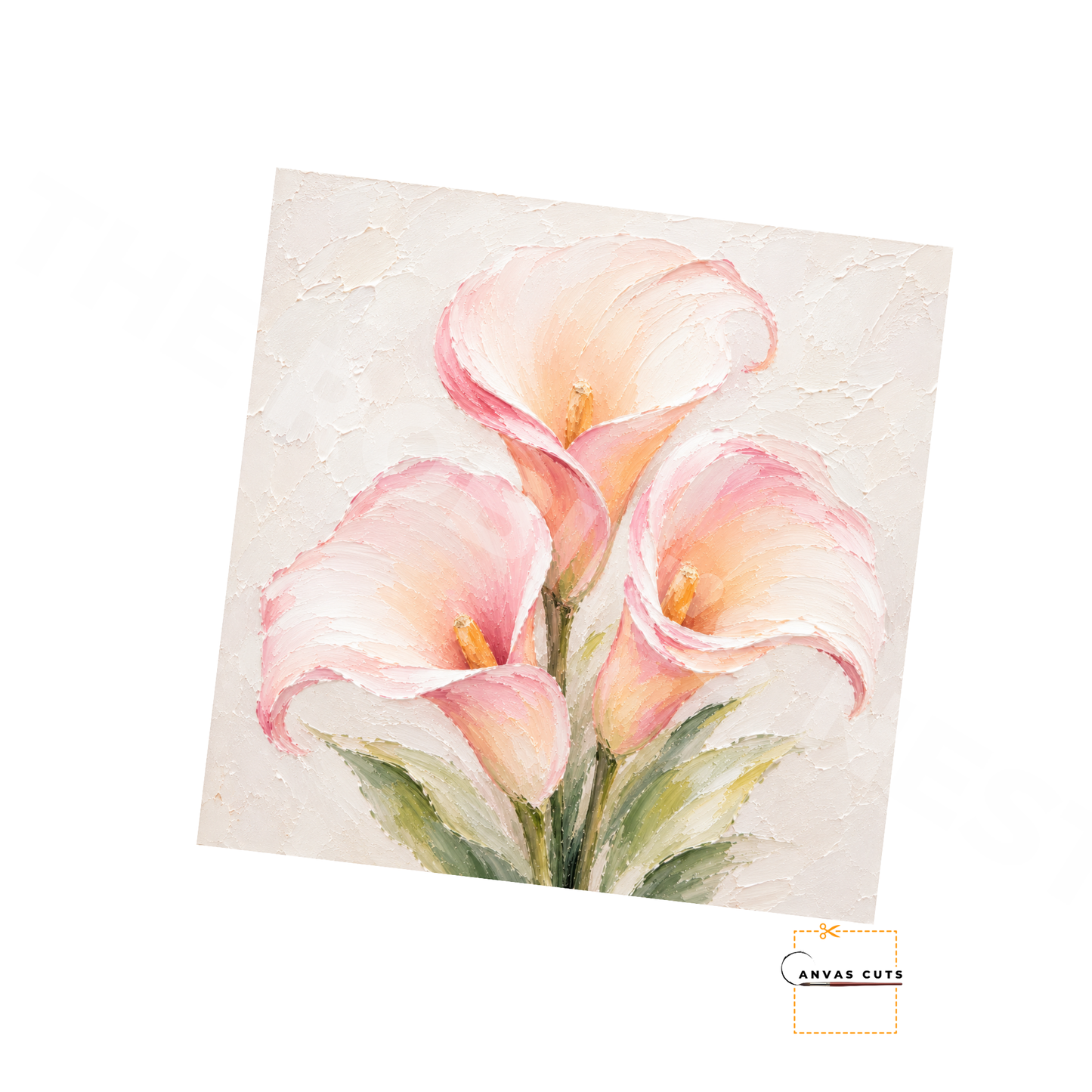 Blush Calla Lily Canvas Cut | Textured Floral Fine Art Print