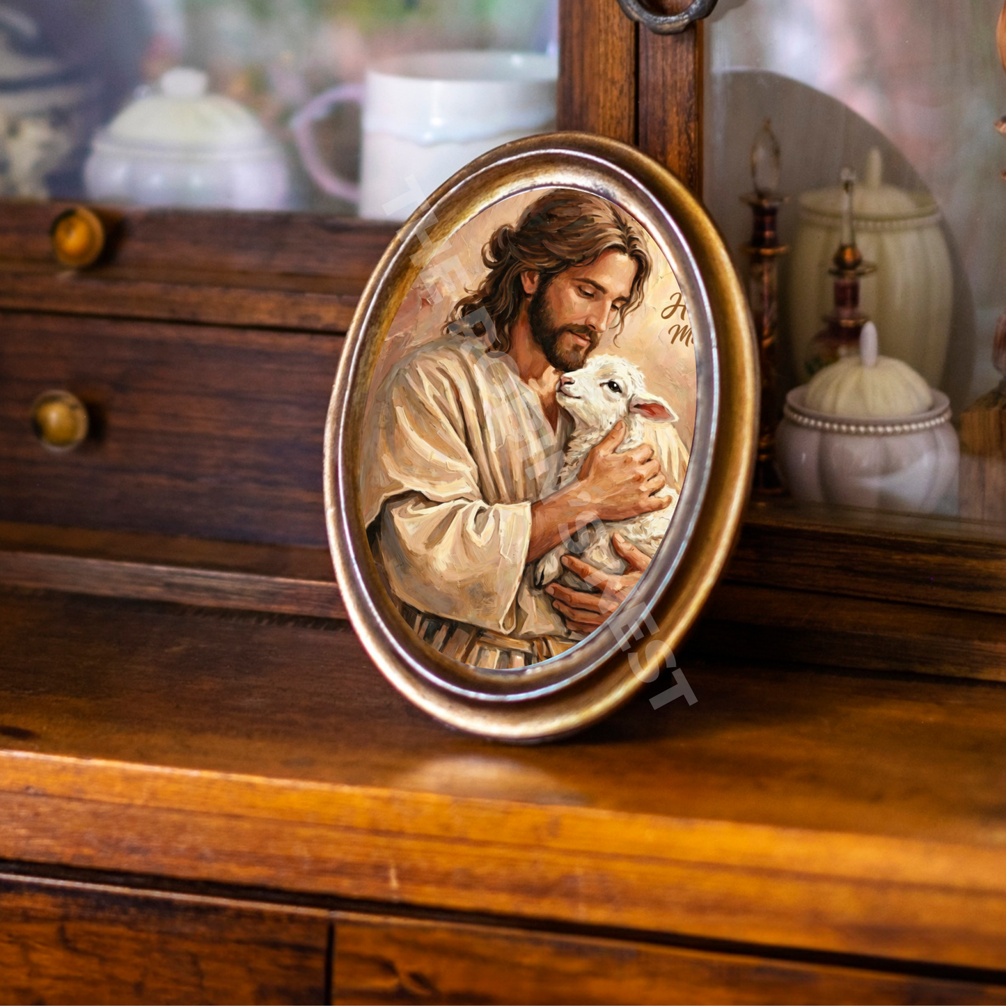 He Is Risen Canvas – Jesus with Lamb Easter Design