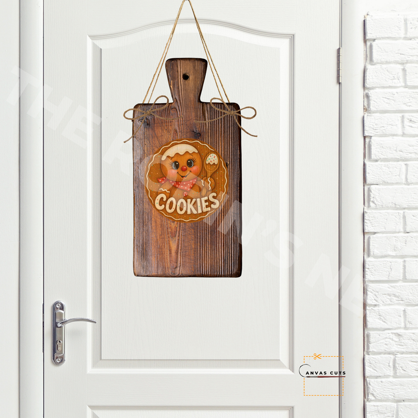 Gingerbread Circle with Cookies Personalizeable Printed Fine Art Canvas for DIY Crafting, Home Décor & Craft Shows