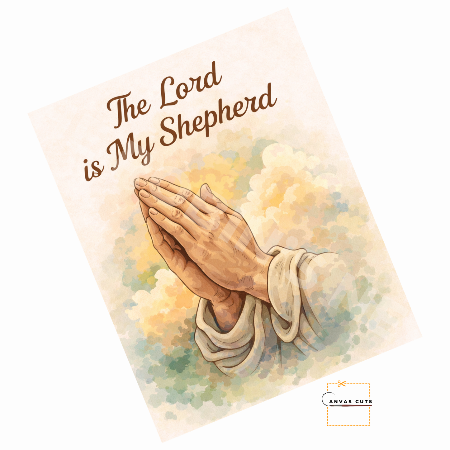 The Lord is My Shepherd Canvas – Praying Hands Design