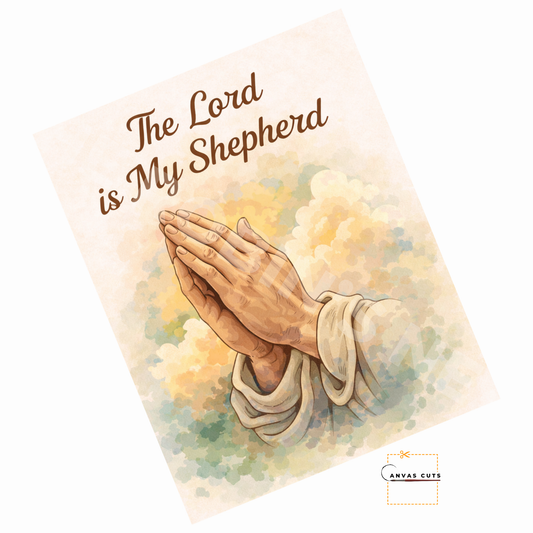 The Lord is My Shepherd Canvas – Praying Hands Design