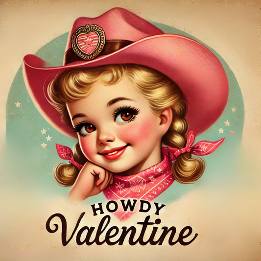Valentine - Cowgirl - Howdy Valentine Fabric Canvas