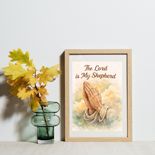 The Lord is My Shepherd Canvas – Praying Hands Design