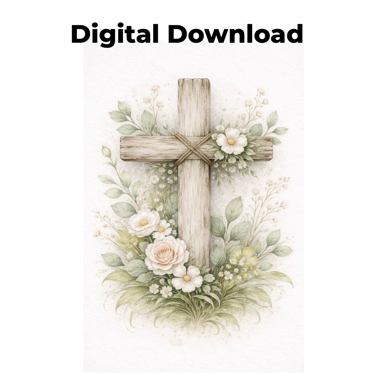 Old Rugged Cross with Spring Flowers