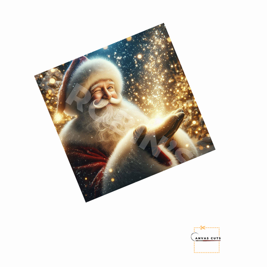 Santa Surrounded by Magic Holding Holiday Wonder