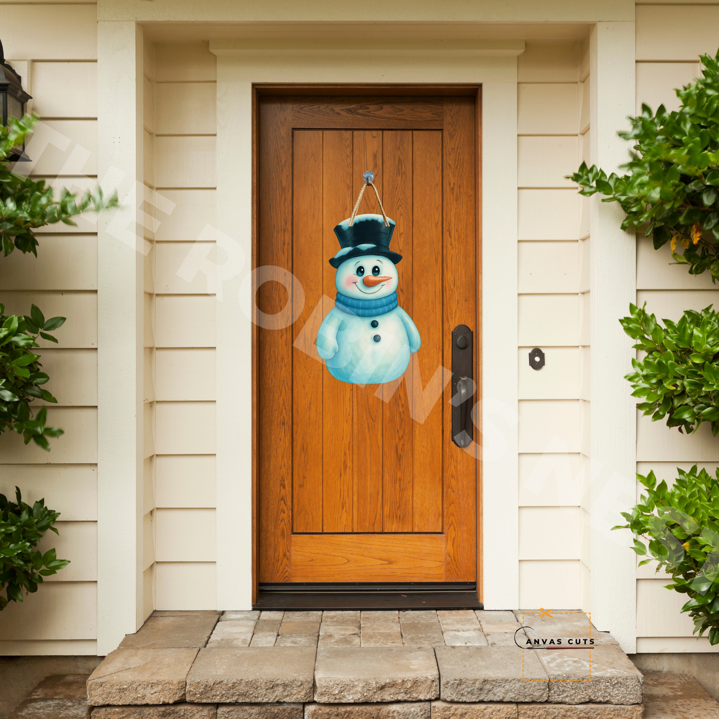 Buttons the Snowman with Blue Scarf