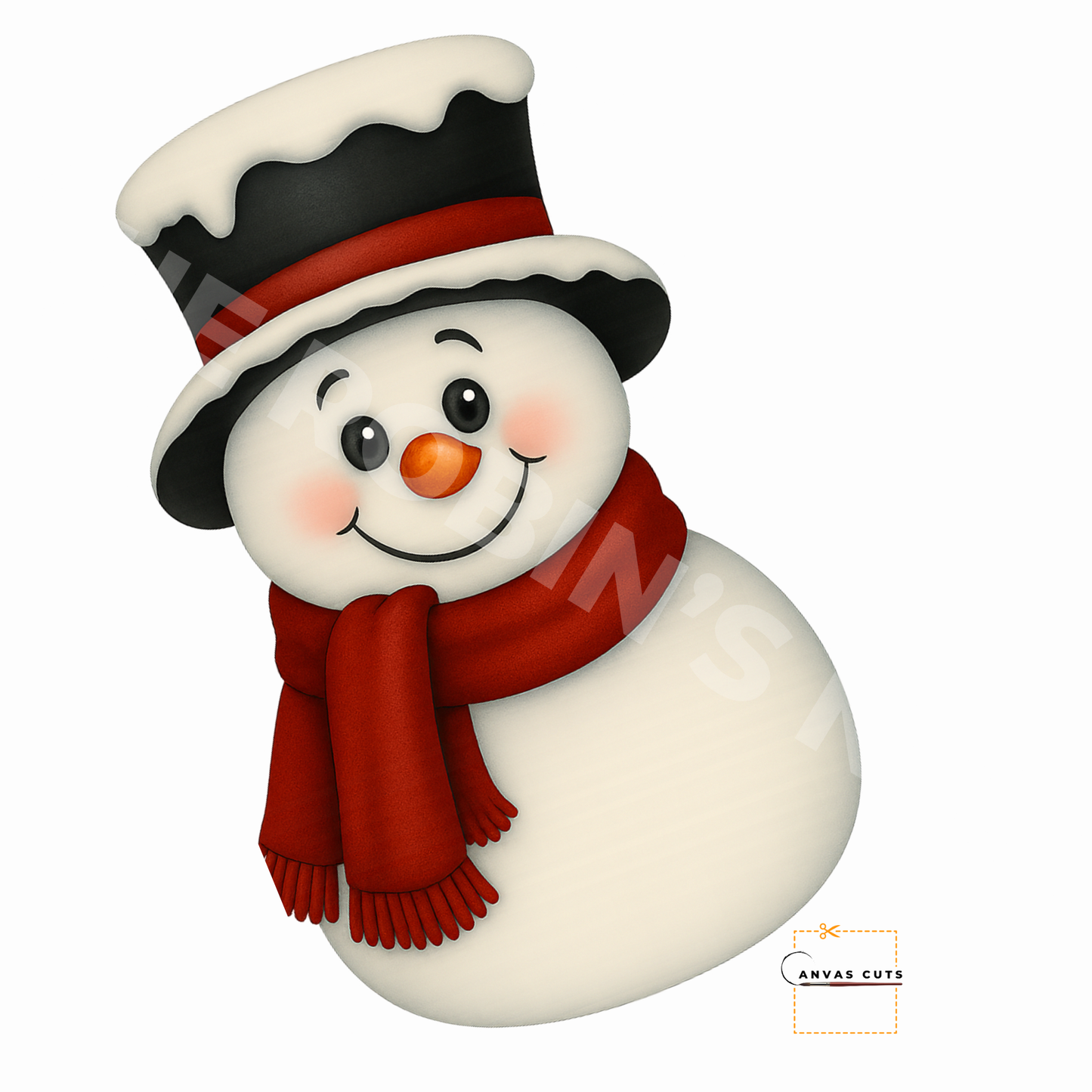 Peppermint the Snowman with Red Scarf