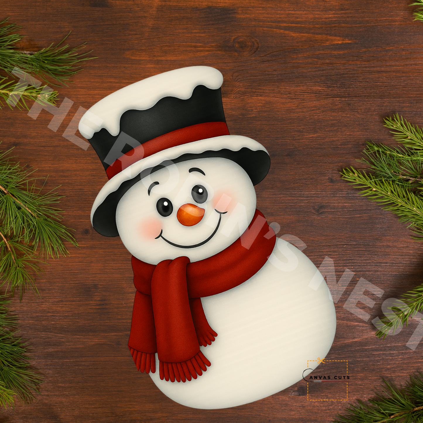 Peppermint the Snowman with Red Scarf