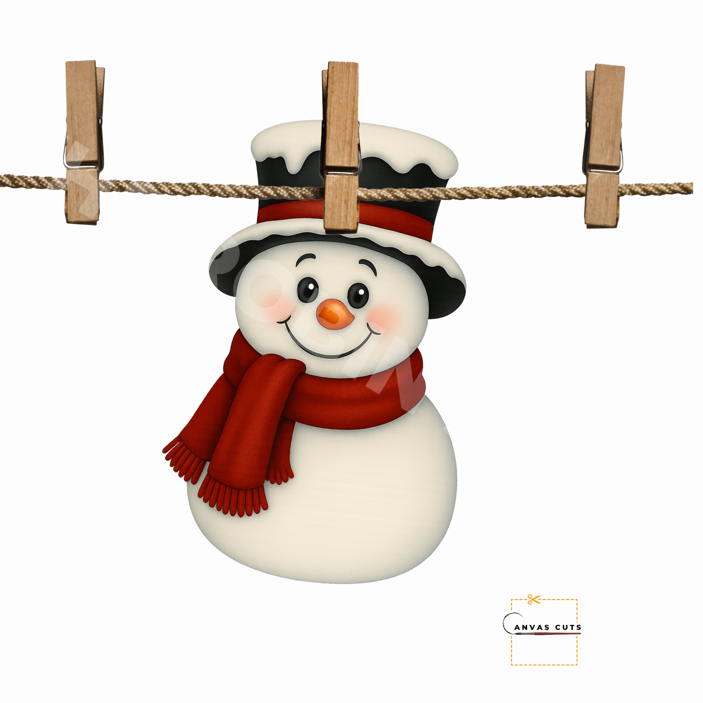 Peppermint the Snowman with Red Scarf