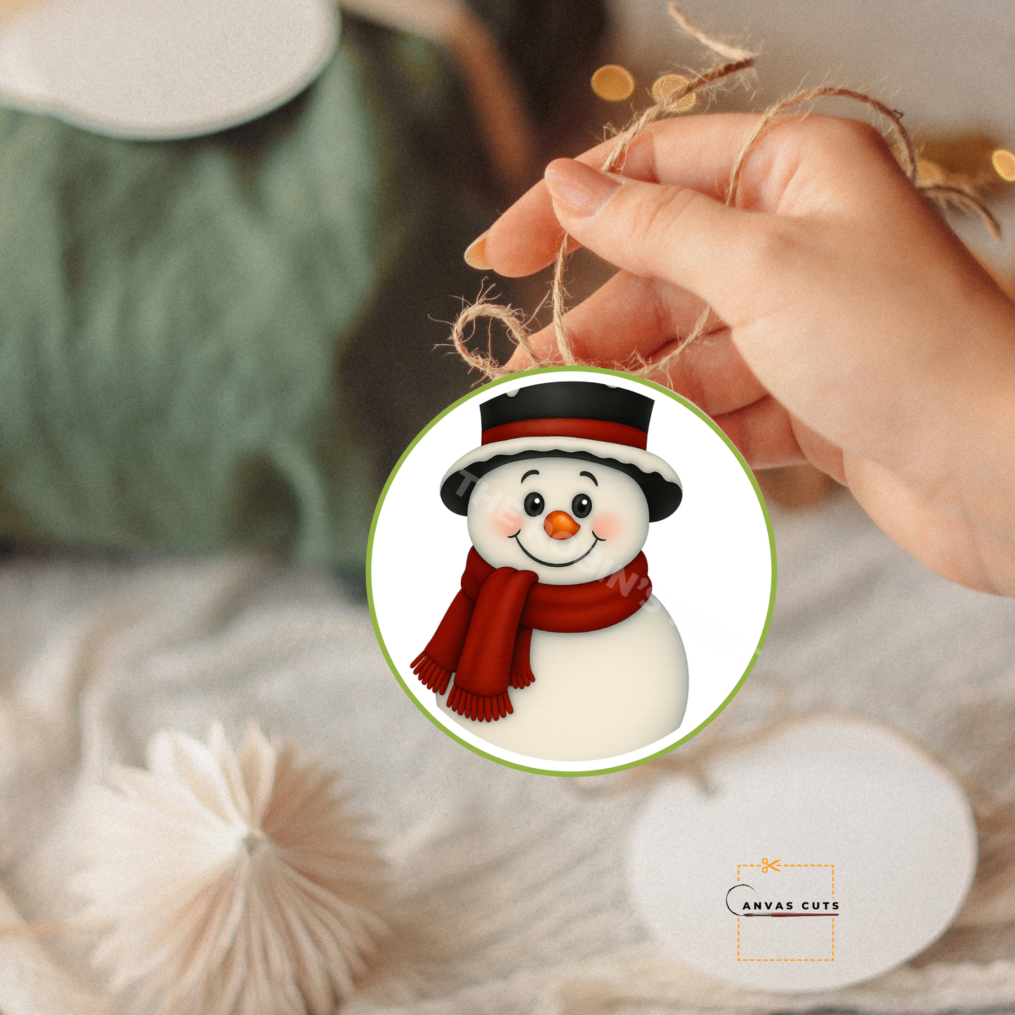 Peppermint the Snowman with Red Scarf