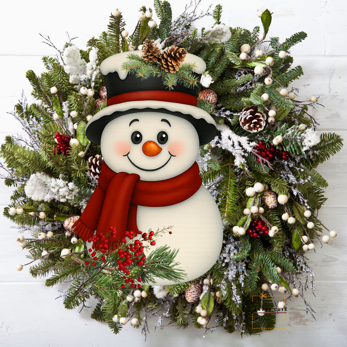 Peppermint the Snowman with Red Scarf