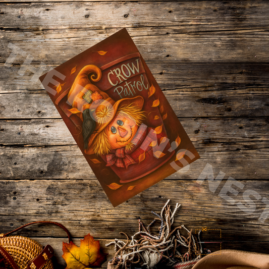 Crow Patrol Scarecrow – Personalizeable Canvas Cut for DIY Crafting, Fall Décor & Craft Shows