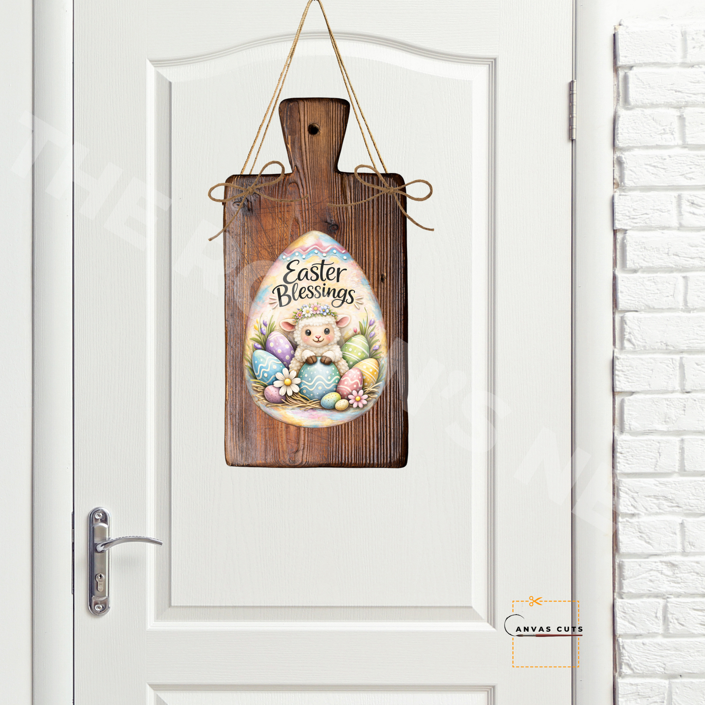 Easter Blessings Lamb Egg Canvas Cut – Lila the Lamb Design