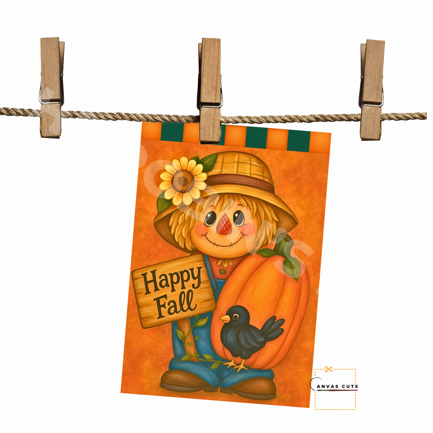 Happy Fall with Pumpkin – Personalizeable Canvas Cut for DIY Crafting, Autumn Décor & Craft Shows
