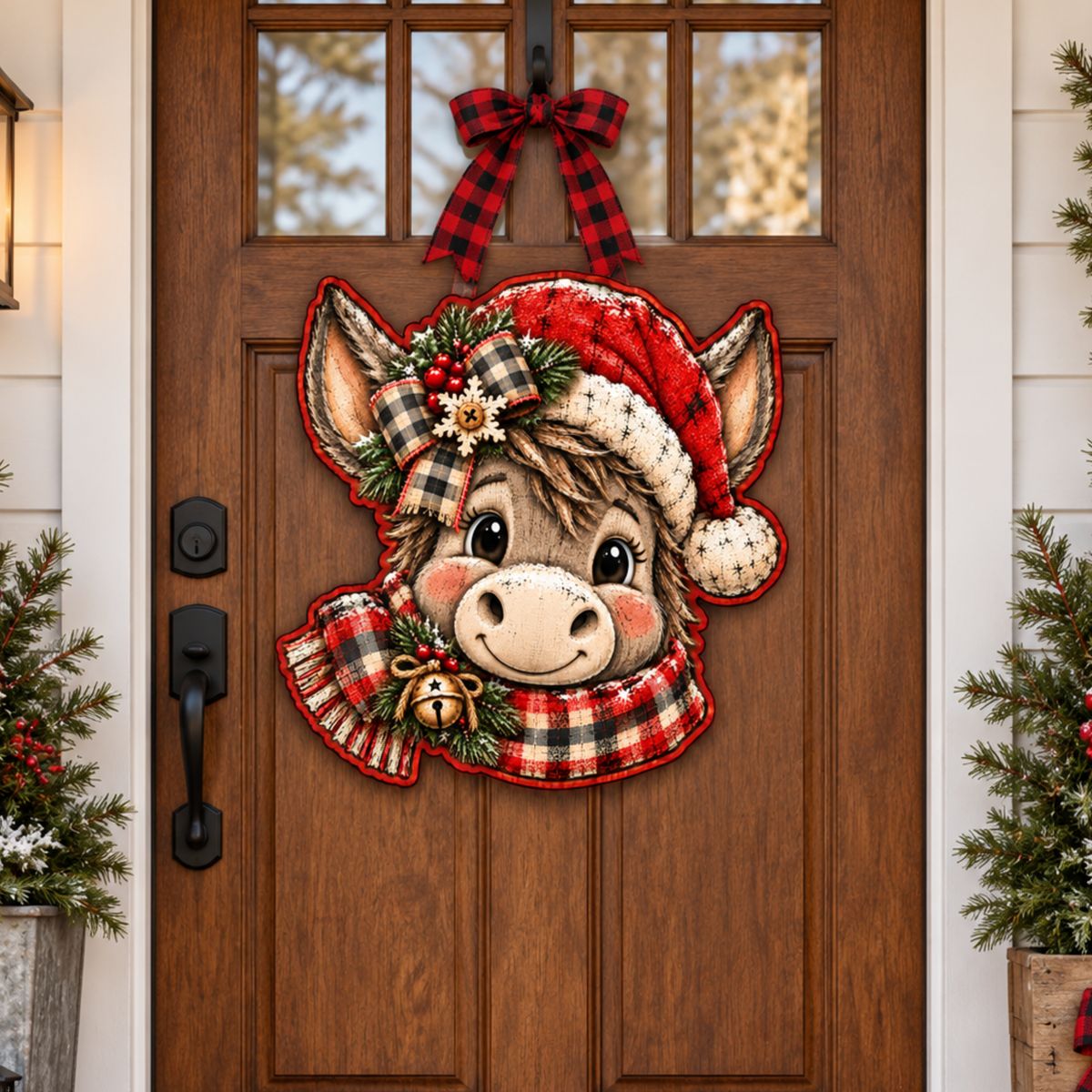 Donkey Christmas Door Hanger - DIY Canvas No Bang Door Hanger Craft