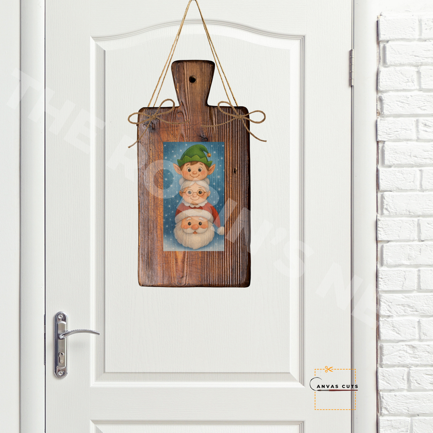 Stacked Santa, Mrs. Claus & Elf – DIY Christmas Canvas for Holiday Door Hangers & Festive Crafts