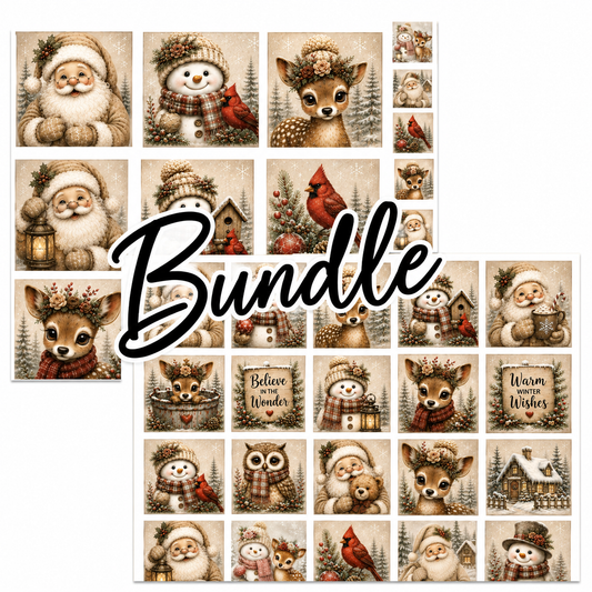 Snowmen, Santas & Woodland Christmas Canvas Launch Bundle – 37 Pieces