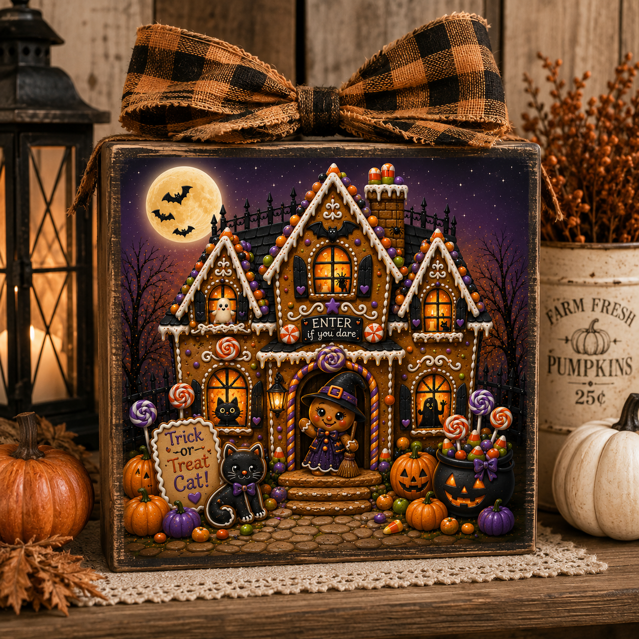 Halloween Gingerbread House Halloween DIY Canvas Panel for Crafting