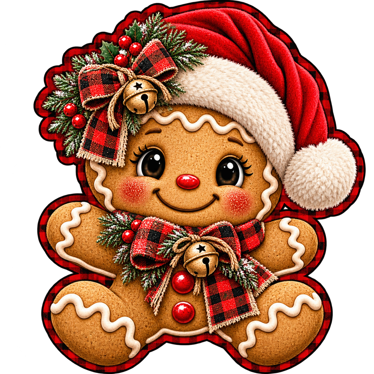 Santa Gingerbread   Door Hanger Christmas Canvas Cut - 16" Winter Canvas for DIY Door Hangerbread
