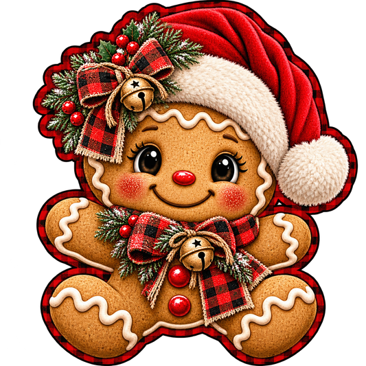 Santa Gingerbread   Door Hanger Christmas Canvas Cut - 16" Winter Canvas for DIY Door Hangerbread