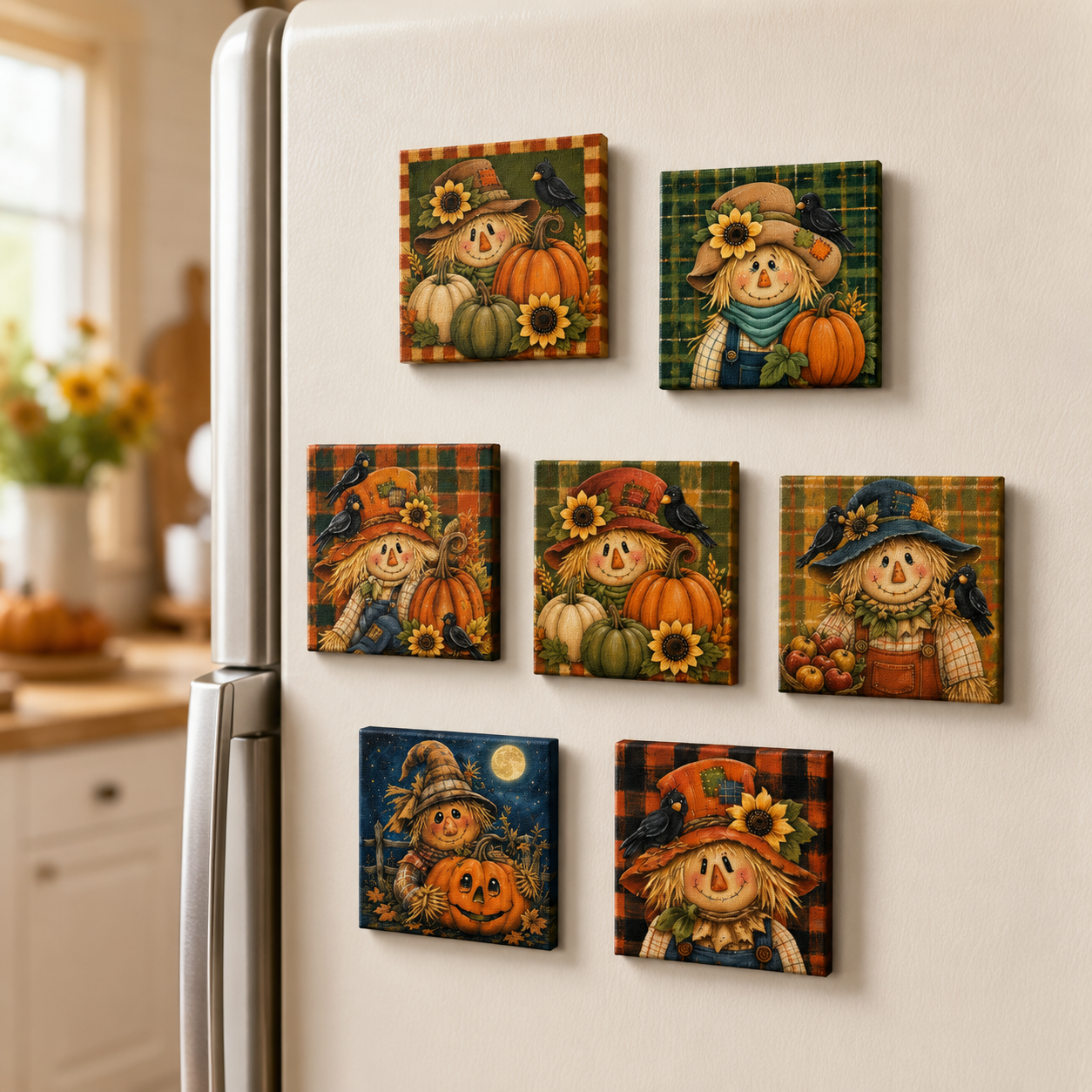 Fall Scarecrow Mini Bundle Magnets & 4x4" Block DIY Canvas Cuts Launch Bundle – 55 Pieces