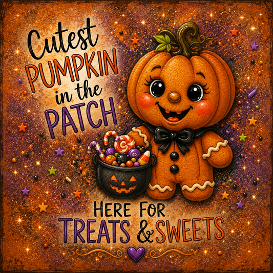 Pumpkin Head  Gingerbread Halloween DIY Canvas Panel for Crafting