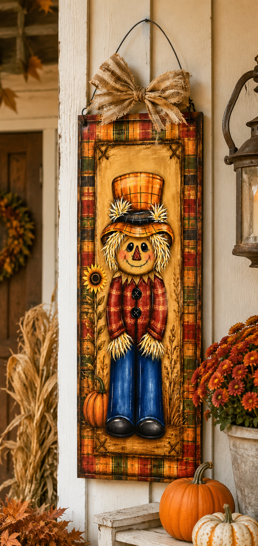Fall Scarecrow Canvas Bundle | 3 7x18.5" Coordinating DIY Canvas Cuts | Primitive Autumn Pumpkin Designs