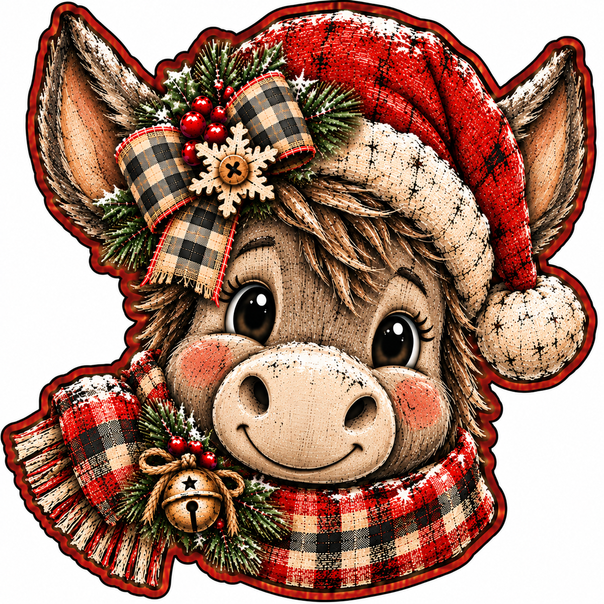 Donkey Christmas Door Hanger - DIY Canvas No Bang Door Hanger Craft
