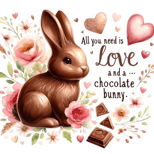 Easter- Chocolate Bunny - Fabric Canvas