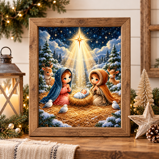 Children's Nativity - Fine Art Canvas