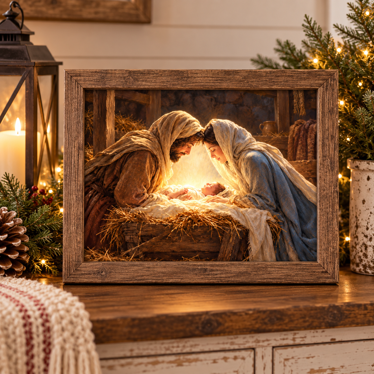Real Nativity - Fine Art Canvas - Christmas Religious Print